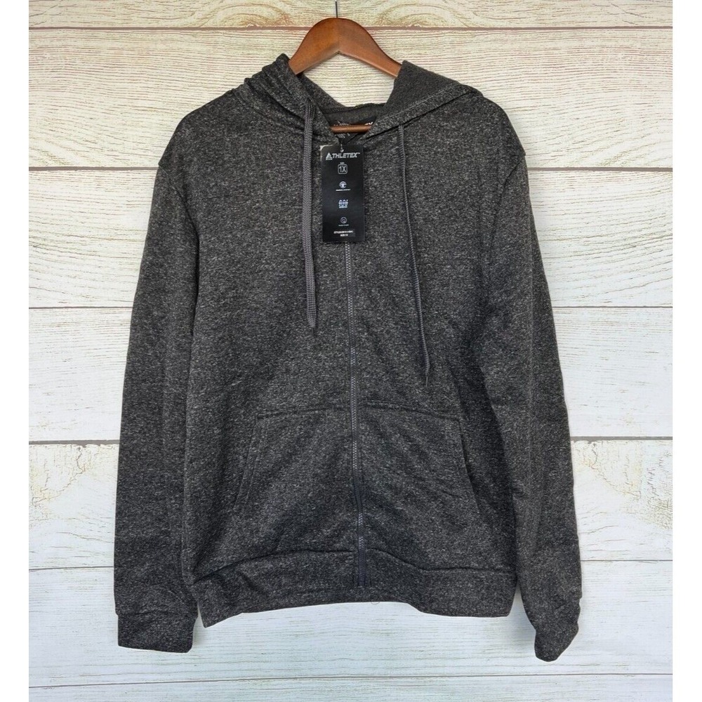 Athletix Hoodie Sweatshirt Mens Size 1X (45" Chest) Athletic Full Zip Hoodie New